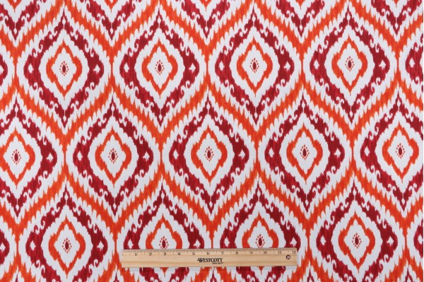 Bryant Fabrics Taj Printed Polyester Outdoor Fabric in Scarlet 