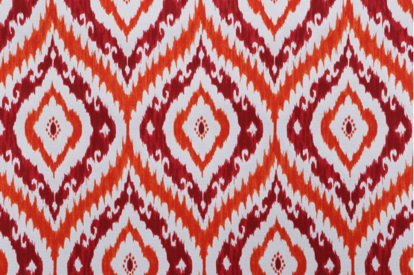 Bryant Fabrics Taj Printed Polyester Outdoor Fabric in Scarlet 