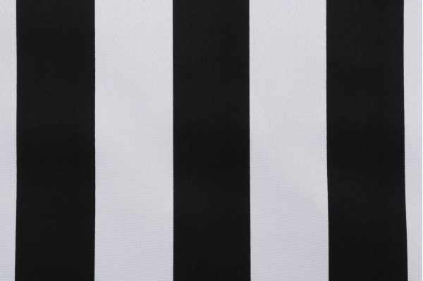 Bryant Fabrics Awning Stripe Large Printed Polyester Outdoor Fabric in Chalk Black 