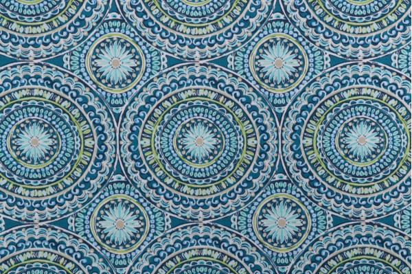Bryant Fabrics Seville Printed Polyester Outdoor Fabric in Teal 