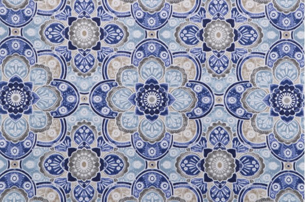 Bryant Fabrics Keyzo Medallion Printed Polyester Outdoor Fabric in Mariner 