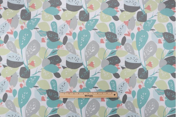 Bryant Fabrics Birch Creek Floral Printed Polyester Outdoor Fabric in Bright White 