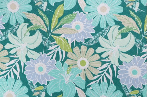 Bryant Fabrics Cynthia Printed Polyester Outdoor Fabric in Teal 