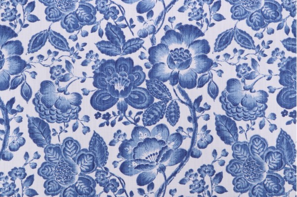 Click for Vilber Floral Printed Cotton Drapery Fabric in Royal  Vilber Floral Printed Cotton Drapery Fabric in Royal