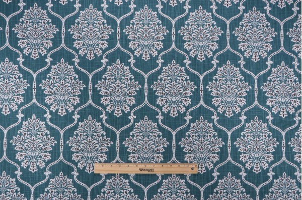 Premier Prints Dreamscape Printed Cotton Drapery Fabric in Plantation Blue 