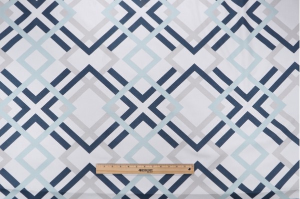 Premier Prints Winston Printed Cotton Twill Drapery Fabric in Premier Navy 