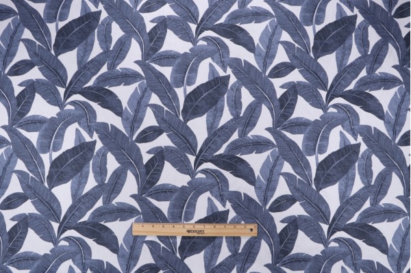 Premier Prints Jungle Printed Cotton Drapery Fabric in Peacoat 