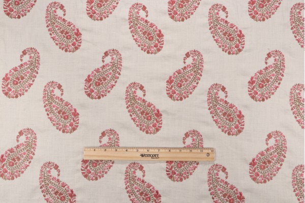 Kravet Paisley Embroidered Drapery Fabric in Blossom CLOSEOUT 