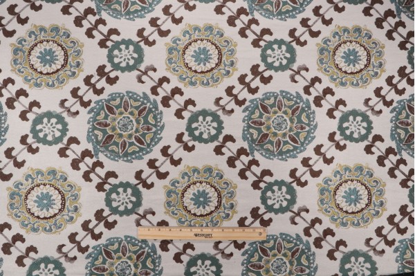 Lozano Tapestry Upholstery Fabric in Lagoon 