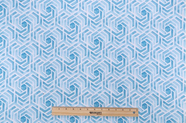 Mill Creek Raymond Waites Chiatti Printed Cotton Twill Drapery Fabric in Spa 