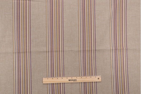 Woodard Stripe Woven Outdoor Fabric in Mulberry