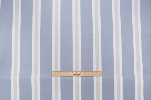 Solartex Stripe Woven Outdoor Fabric in Navy/Linen