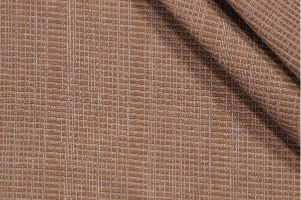 Stripe Woven Outdoor Pouf Fabric in Caramel