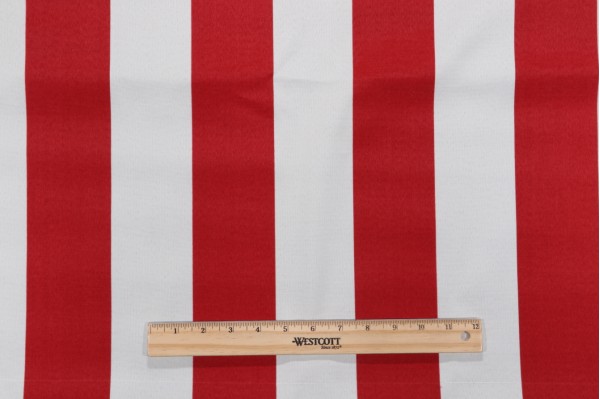 Richloom Cabana Stripe Printed Polyester Outdoor Fabric in Red