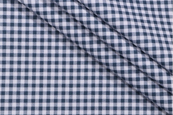 Premier Prints Gingham Printed Cotton Drapery Fabric in Premier Navy 