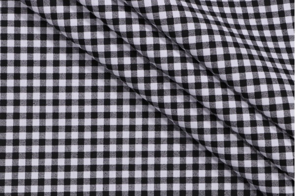 Sample of Premier Prints Gingham Printed Cotton Drapery Fabric in Black 