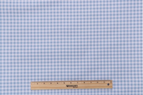 Premier Prints Gingham Printed Cotton Drapery Fabric in Weathered Blue 
