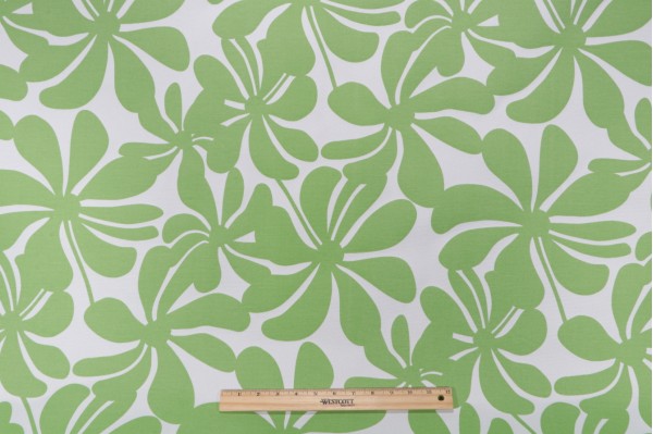 Premier Prints Twirly Printed Polyester Outdoor Fabric in Courtyard Green 