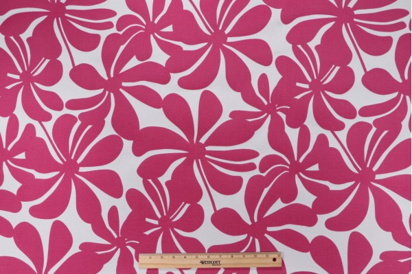 Premier Prints Twirly Printed Polyester Outdoor Fabric in Jazz Pink 