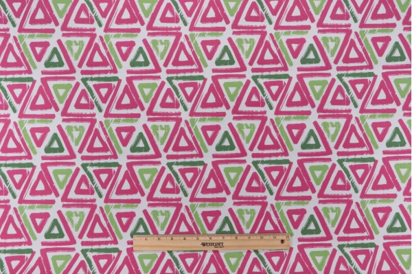 Sample of Premier Prints Ace Printed Polyester Outdoor Fabric in Jazz Pink 