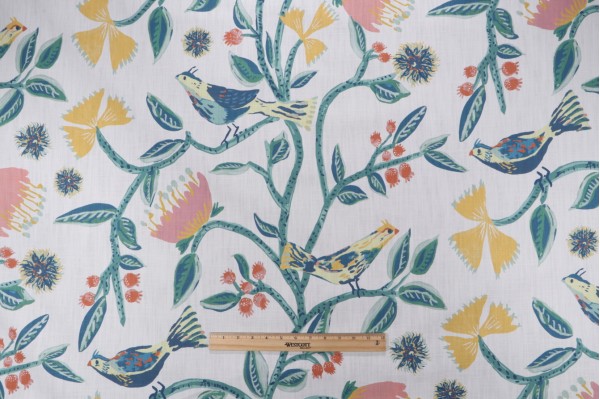 Click for Lacefield Birds Of Paradise Printed Cotton Drapery Fabric in Lanai  Lacefield Birds Of Paradise Printed Cotton Drapery Fabric in Lanai