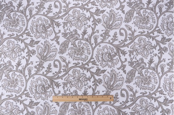 Lacefield Aesha-Fulton Printed Cotton Drapery Fabric in Taupe 