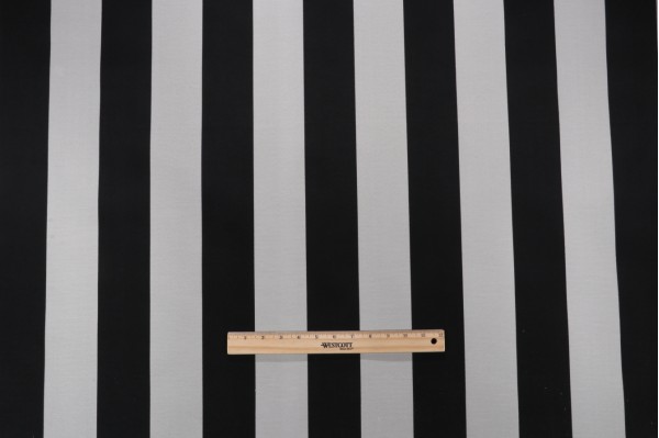 Premier Prints Vertical Printed Polyester Outdoor Fabric in Black/Beechwood