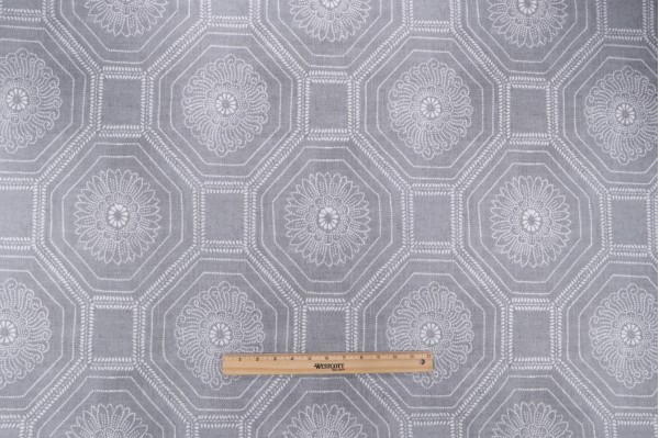 Premier Prints Paloma Printed Cotton Twill Drapery Fabric in Nimbus