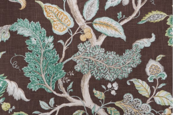 Click for 1 Yards P Kaufmann Ravello Printed Linen Blend Drapery Fabric in Chestnut P Kaufmann Ravello Printed Linen Blend Drapery Fabric in Chestnut