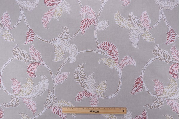 Robert Allen Rosemaling Printed Cotton Drapery Fabric in Prairie 