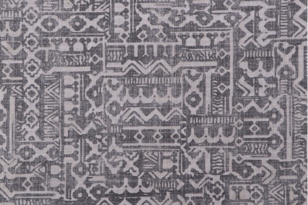 Sample of Jennifer Adams Home Tanner Printed Cotton Blend Drapery Fabric in Charcoal for Covington 