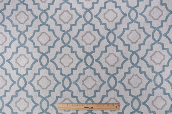Magnolia Home Talbot Printed Cotton Drapery Fabric in Verdigris 