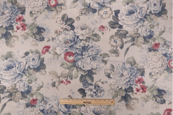 Robert Allen Westerfield Printed Cotton Drapery Fabric in Sailor