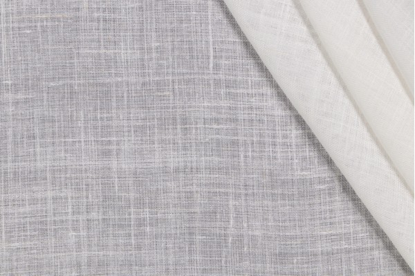 Westbury Paradiso Linen Sheer Drapery Fabric in Ivory for Scalamandre