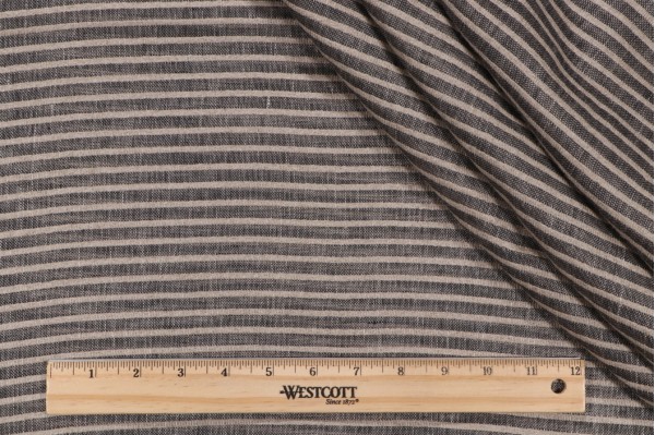 Westbury Boreus Linen Drapery Fabric in Charcoal for Scalamandre