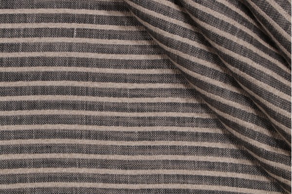 Westbury Boreus Linen Drapery Fabric in Charcoal for Scalamandre