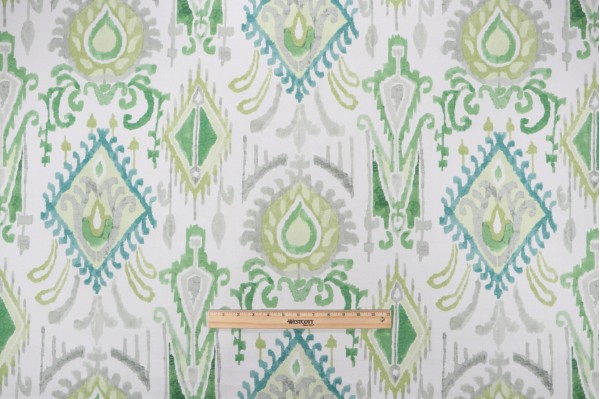 P Kaufmann Dario Printed Cotton Decorator Fabric in Green Parrot