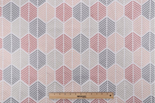 P Kaufmann Contour Lines Embroidered Drapery Fabric in Petal