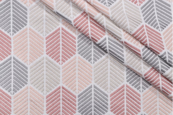 P Kaufmann Contour Lines Embroidered Drapery Fabric in Petal