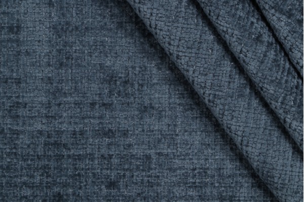 Sample of Crypton Lincoln High Performance Woven Chenille Upholstery Fabric in Marine 