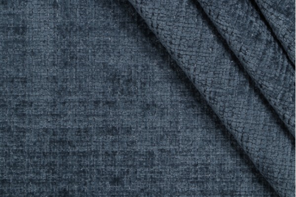 Sample of Crypton Lincoln High Performance Woven Chenille Upholstery Fabric in Marine 