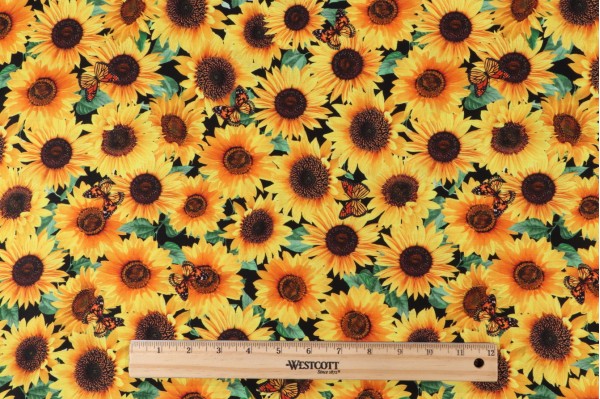 Click for Timeless Treasures Advice From A Sunflower - Packed Sunflowers & Butterflies Printed Cotton Craft Fabric in Yellow  Timeless Treasures Advice From A Sunflower - Packed Sunflowers & Butterflies Printed Cotton Craft Fabric in Yellow