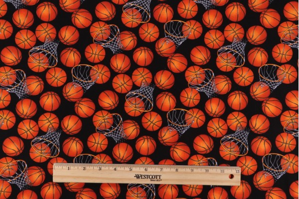 Click for George McCartney Elite Athlete - Basketball And Hoops Printed Cotton Craft Fabric in Black for Timeless Treasures  George McCartney Elite Athlete - Basketball And Hoops Printed Cotton Craft Fabric in Black for Timeless Treasures