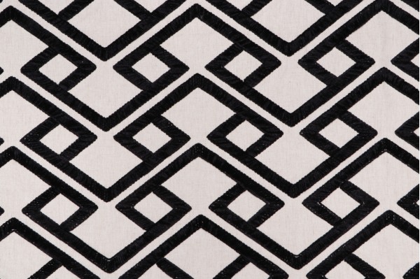 P Kaufmann Accolade Embroidered Decorator Fabric in Onyx