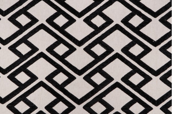 P Kaufmann Accolade Embroidered Decorator Fabric in Onyx