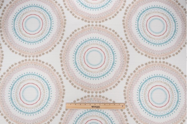 Click for 4.5 Yards Suzani Printed Outdoor Fabric in Spa Suzani Printed Outdoor Fabric in Spa
