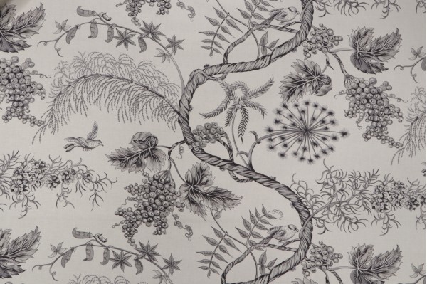 Click for 8.88 Yards Greeff Maybrook Toile Table-Printed Cotton Drapery Fabric in Ink Black for Scalamandre Greeff Maybrook Toile Table-Printed Cotton Drapery Fabric in Ink Black for Scalamandre