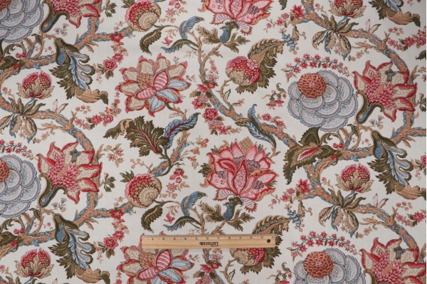 Scalamandre Veronique Printed Drapery Fabric in Beige