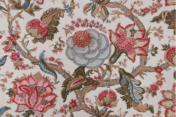 Scalamandre Veronique Printed Drapery Fabric in Beige