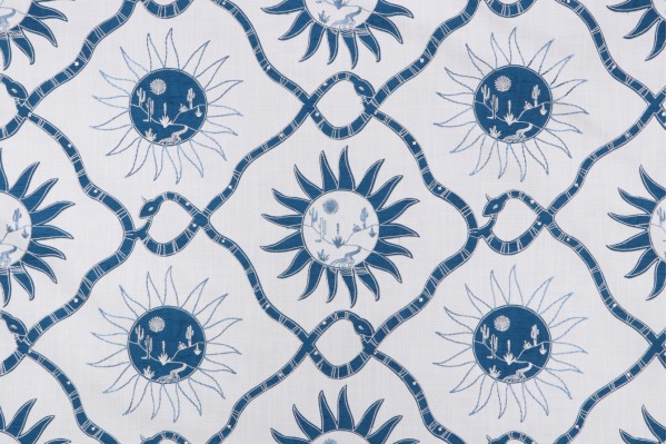 Elana Gabrielle Sol Embroidered Drapery Fabric in Bluebell for PK Lifestyles